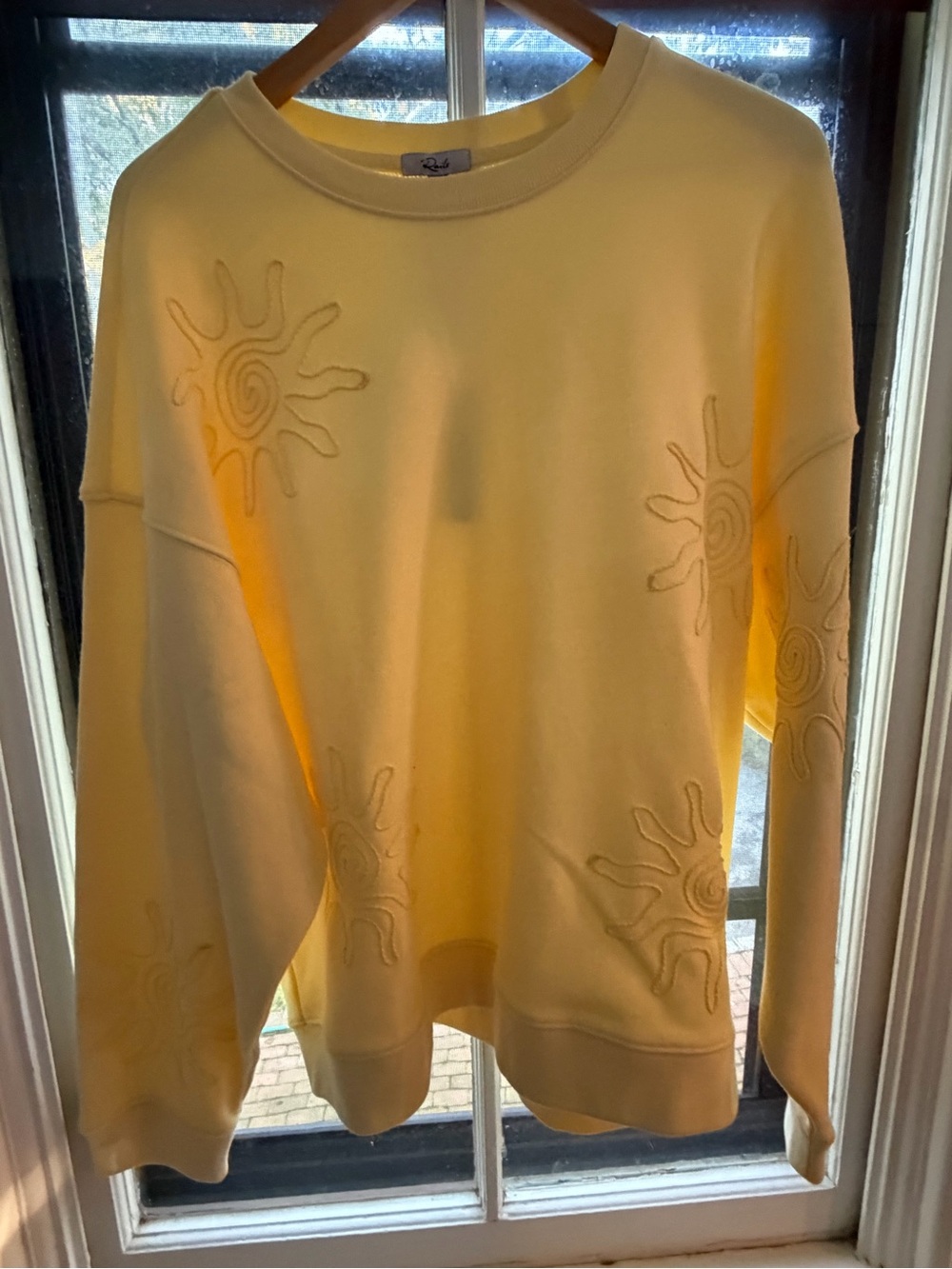 Rails Lemon Sun Appliqué Crewneck Sweater